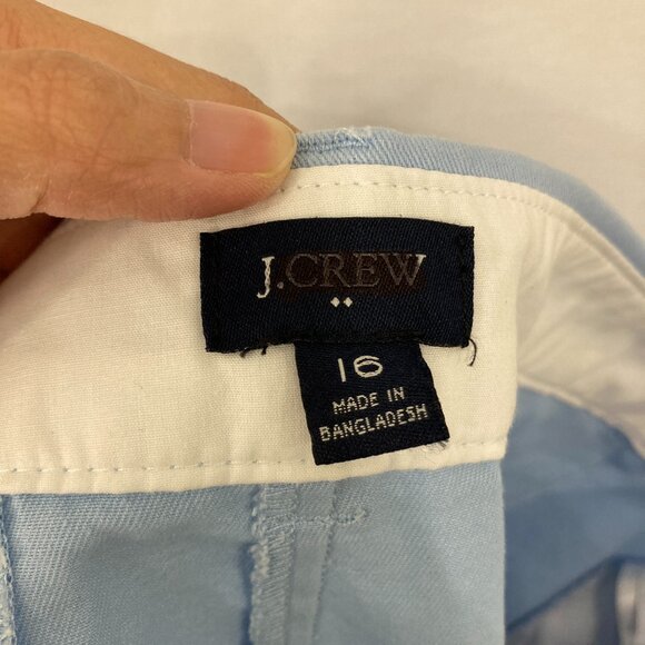 J. Crew size 16 Light Blue Cotton Shorts Comfy Coastal Vacation - Picture 2 of 10